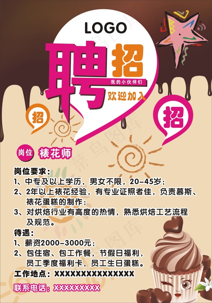 招聘海报cdr矢量模版下载