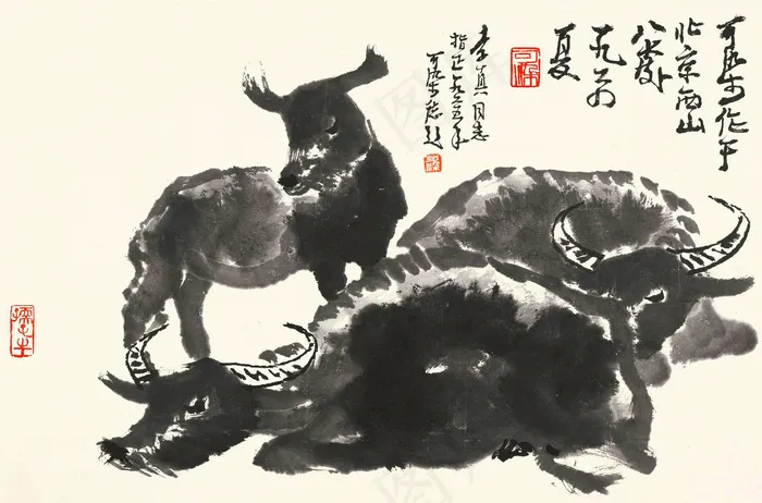 三牛图图片