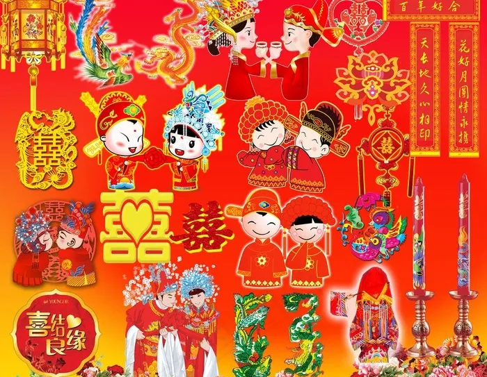 结婚元素图片(4724X3937(DPI:200))psd模版下载
