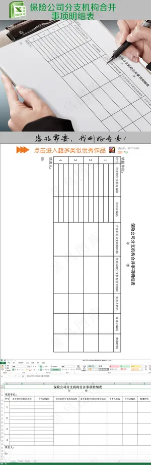 保险公司分支机构合并事项明细表