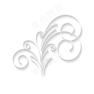 装饰的白色花卉矢量