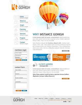 梦幻热气球网页psd模板