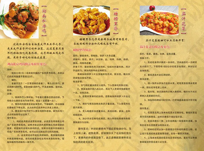 食谱 彩页 三折页psd模版下载