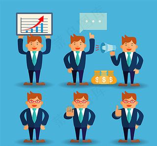 卡通商务男子矢量图图片