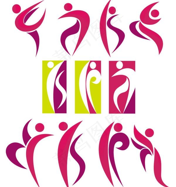 运动动感线条人物矢量素材