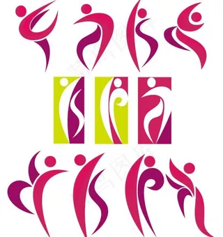 运动动感线条人物矢量素材