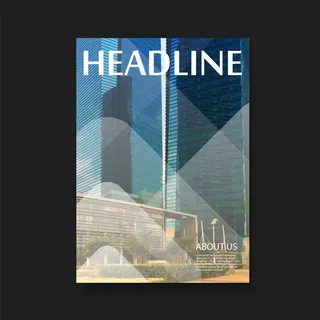 蓝色城市建筑大楼画册封面图片