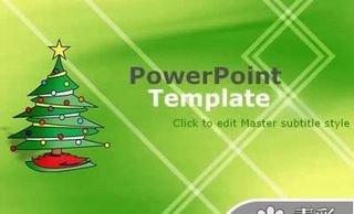 绿色风格圣诞树PPT模板
