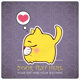 卡通情人节主题矢量素材