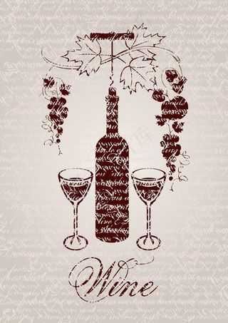 葡萄酒花纹图片