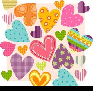 可爱的心印花图案