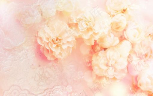 粉色花朵梦幻背景图