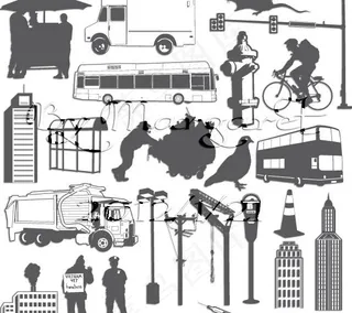 城市日常生活图案图片