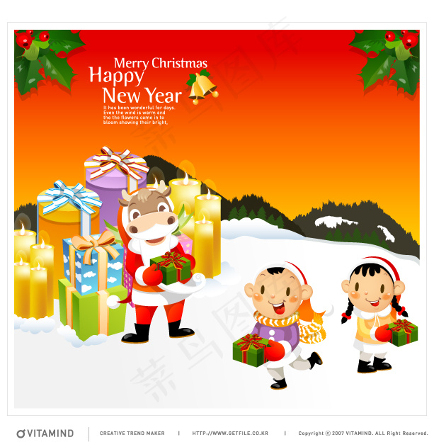 圣诞节 节日动物 矢量 AI_12