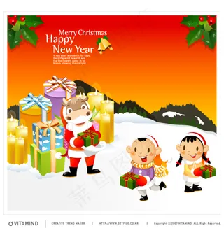 圣诞节 节日动物 矢量 AI_12