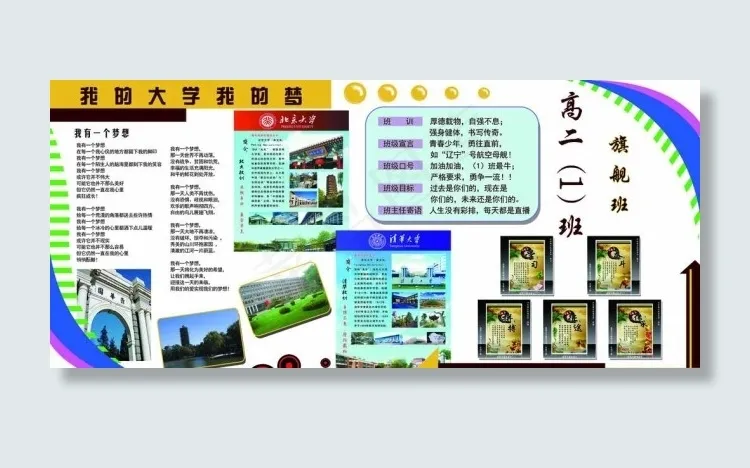 班级文化宣传板图片(7244X3433(DPI:80))psd模版下载