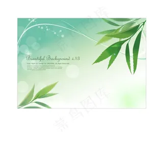 绿色背景树叶素材