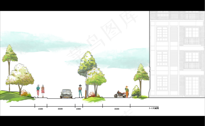 道路景观立面图