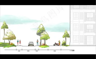 道路景观立面图