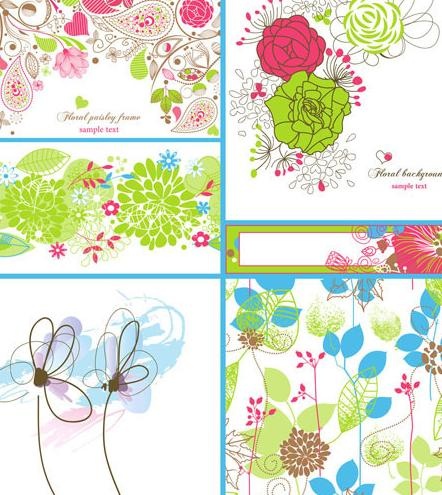 手绘花纹矢量素材