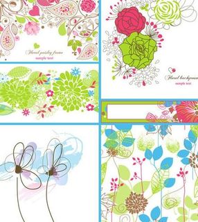 手绘花纹矢量素材