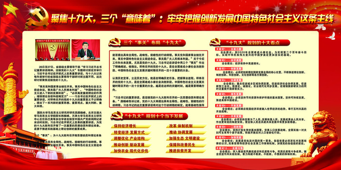 2017十九大展板党政正反展示模板