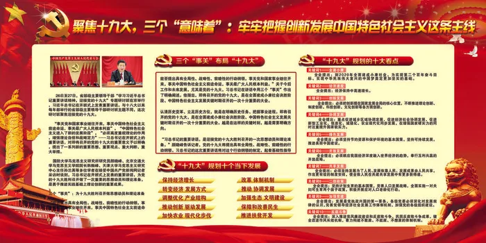 2017十九大展板党政正反展示模板(3402X1701(DPI:72))psd模版下载