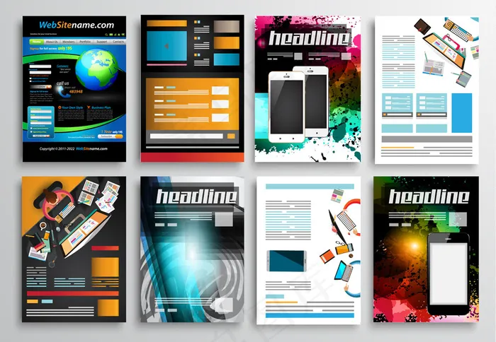 智能手机宣传单设计图片eps,ai矢量模版下载