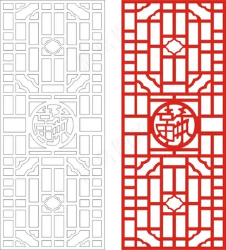 矢量镂空花纹边框底纹中式