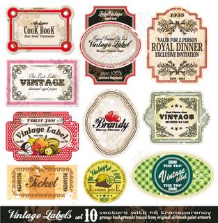 欧美怀旧瓶贴标签矢量素材瓶身贴