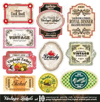 欧美怀旧瓶贴标签矢量素材瓶身贴