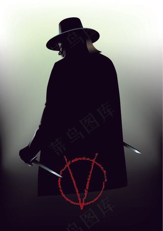 V字仇杀队人物矢量图