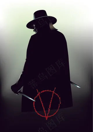 V字仇杀队人物矢量图