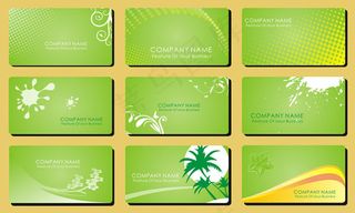 绿色风格名片模板矢量素材
