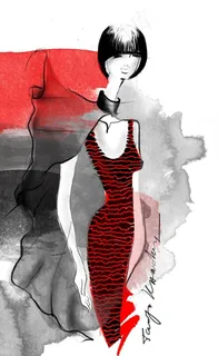 条纹背心连衣裙设计图