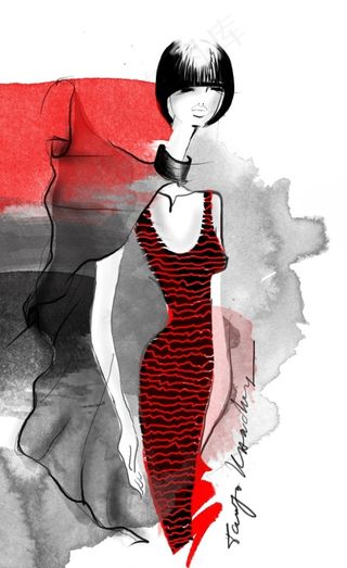 条纹背心连衣裙设计图