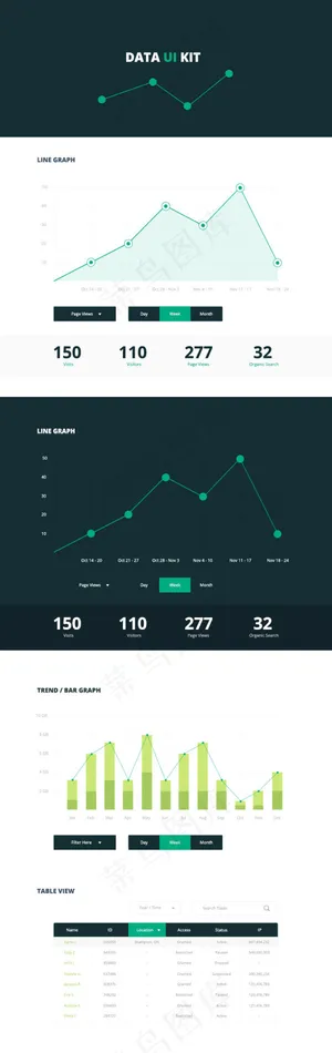 数据UI组件PSD素材