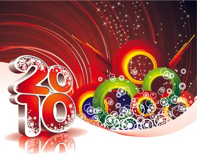 2010新年背景矢量素材 2010新年背景矢量素材