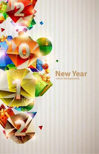 2012创意字体绚丽背景矢量图(595X842)eps,ai矢量模版下载