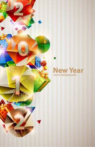 2012创意字体绚丽背景矢量图