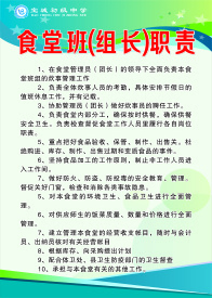 食堂班(组长)职责cdr矢量模版下载