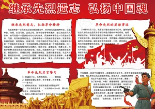 红色缅怀先烈弘扬中国魂学生电子小报...