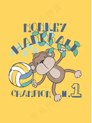 猕猴卡通猴子顽皮猴子
