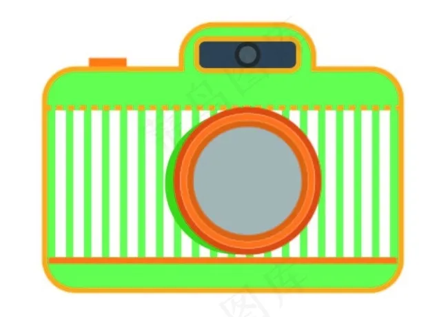 斑马线矢量简易相机扁平图ai矢量模版下载