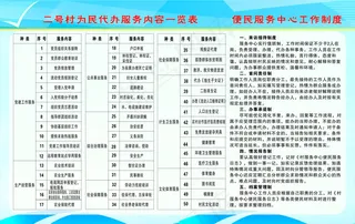 为民代办服务内容 便民服务中...