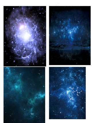 梦幻星空星座商业海报背景元素