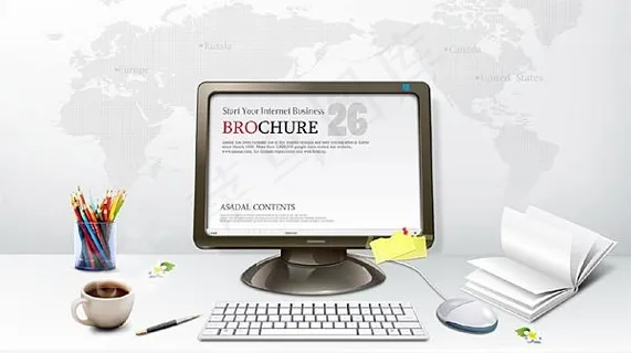 电脑桌面物品摆设psd分层