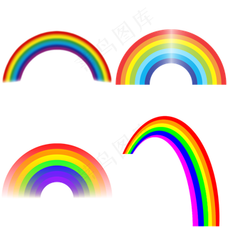 卡通彩虹免抠png透明图层素材