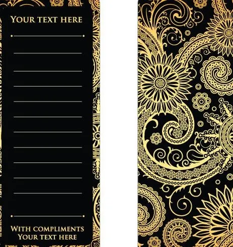 欧式金色花纹卡片图片eps,ai矢量模版下载
