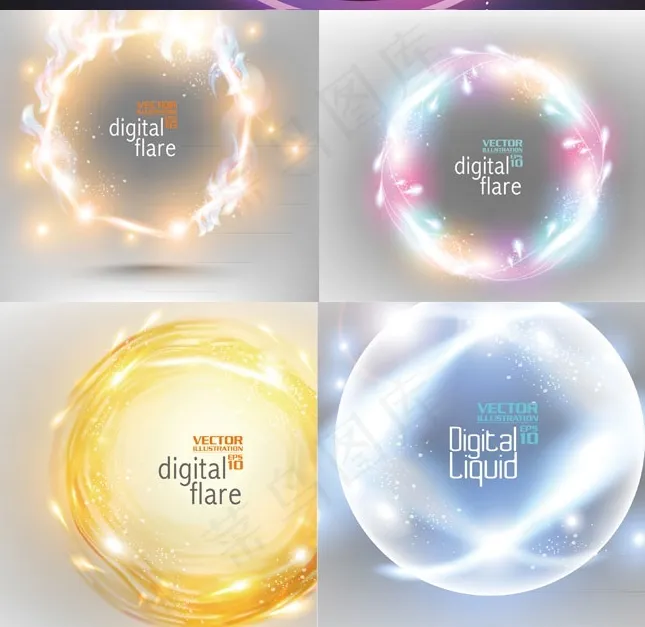 美丽梦幻酷炫光圈对话框矢量图下eps,ai矢量模版下载